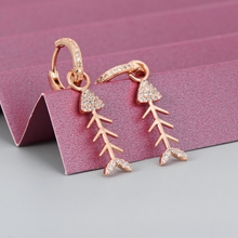 Show details for Delicate Rose Gold Plated Dangle Earrings with Low MOQ