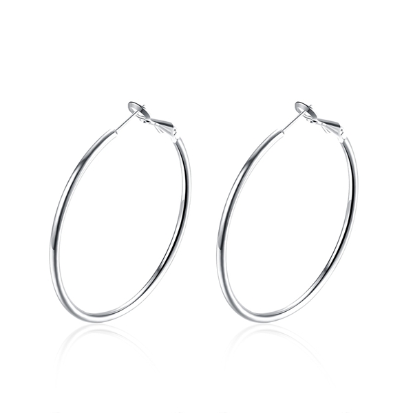 Picture of Impressive Platinum Plated Fashion Hoop Earrings Online