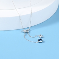Picture of Simple Platinum Plated Pendant Necklace with Beautiful Craftmanship