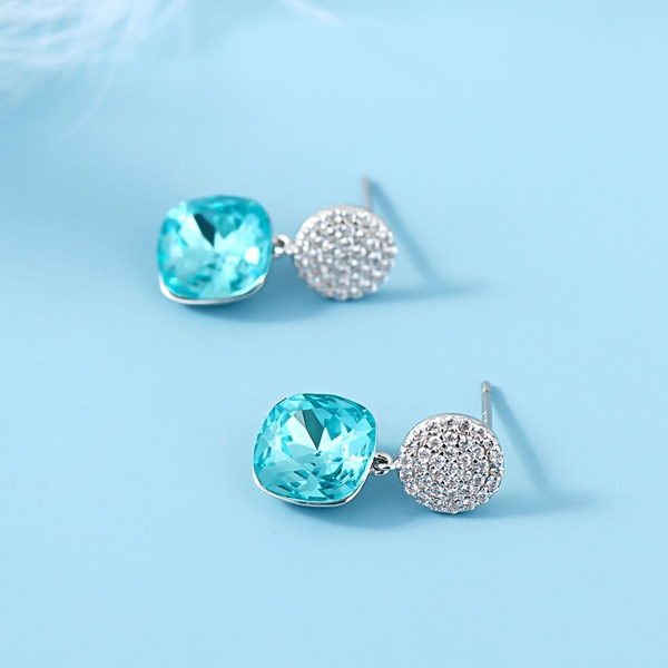 102. Diamond and Small Tanzanite Platinum Halo Earrings | Cape Diamonds :  Cape Diamonds