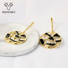 Show details for Eye-Catching Black Enamel Dangle Earrings in Bulk