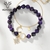 Picture of Gold Plated Purple Charm Bracelet Exclusive Online