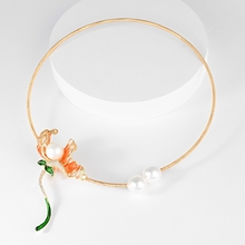 Show details for Unusual Medium White Collar Necklace