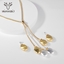 Show details for Multi-tone Plated Dubai Necklace and Earring Set From Reliable Factory