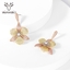 Show details for Delicate Cubic Zirconia Copper or Brass Dangle Earrings