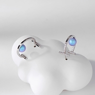 Picture of Purchase Platinum Plated Blue Stud Earrings Exclusive Online