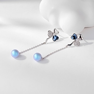 Picture of Recommended Blue Platinum Plated Dangle Earrings from Top Designer
