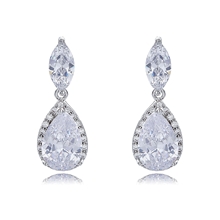 Show details for Copper or Brass Platinum Plated Dangle Earrings at Super Low Price