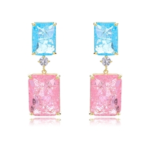 Show details for Funky Medium Pink Dangle Earrings