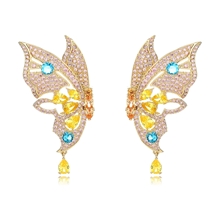 Show details for Copper or Brass White Dangle Earrings From Reliable Factory