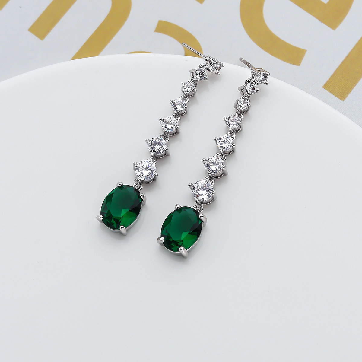 Luxury Green Dangle Earrings Online Only