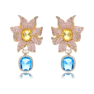 Picture of Hypoallergenic Gold Plated Cubic Zirconia Dangle Earrings with Easy Return