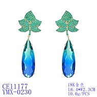 Picture of Fashion Cubic Zirconia Medium Dangle Earrings