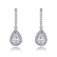 Show details for Charming White Cubic Zirconia Dangle Earrings