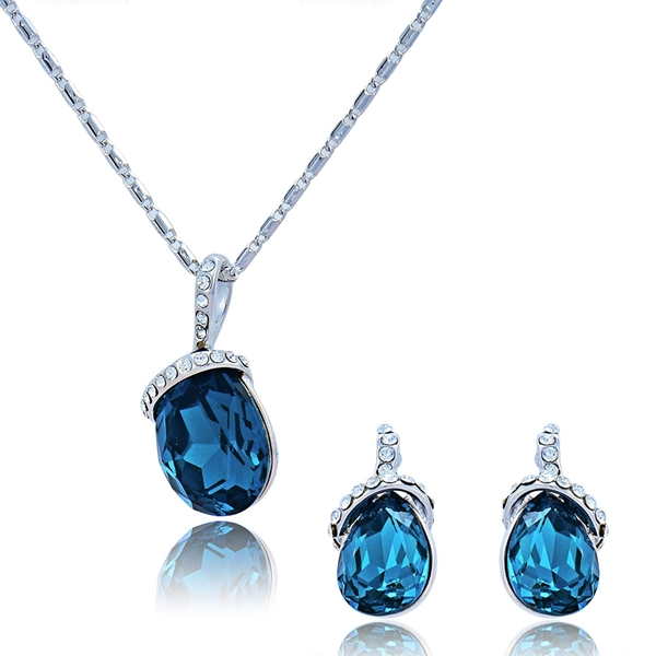 Picture of Customized Zinc-Alloy Dark Blue 2 Pieces Jewelry Sets