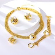 Picture of Big Gold Plated 4 Piece Jewelry Set with Wow Elements