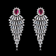 Show details for Charming Pink Copper or Brass Dangle Earrings of Original Design