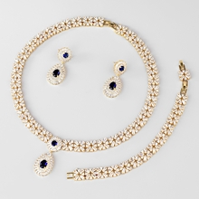 Show details for Fancy Big Copper or Brass 3 Piece Jewelry Set