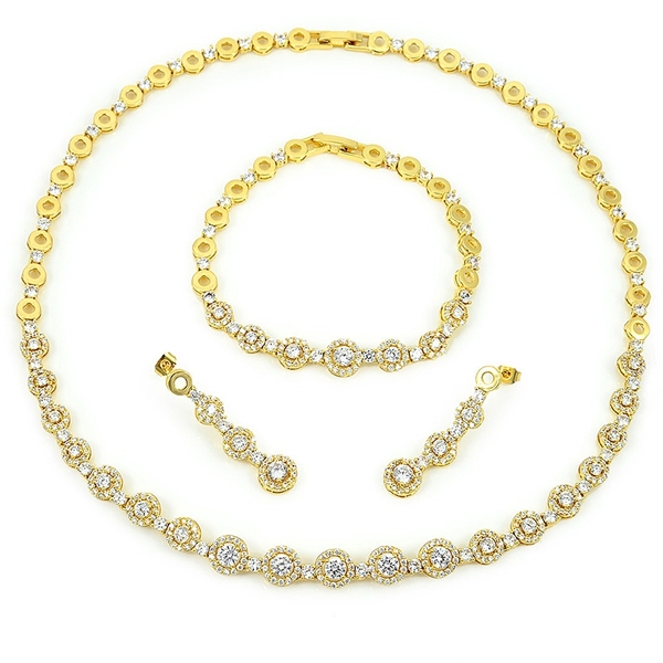 Picture of Latest Middle Eastern Gold Plated 3 Pieces Jewelry Sets