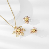 Picture of Attractive Gold Plated Dubai Necklace and Earring Set For Your Occasions