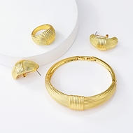 Show details for Distinctive Gold Plated Dubai 3 Piece Jewelry Set of Original Design