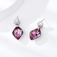 Show details for Eye-Catching Purple Swarovski Element Dangle Earrings with Member Discount