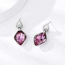 Show details for Eye-Catching Purple Swarovski Element Dangle Earrings with Member Discount