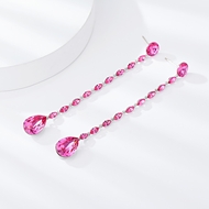 Show details for Unusual Small Platinum Plated Dangle Earrings