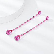 Show details for Unusual Small Platinum Plated Dangle Earrings