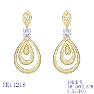 Picture of Reasonably Priced Gold Plated White Dangle Earrings from Reliable Manufacturer