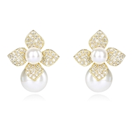 Picture of Designer Gold Plated Medium Stud Earrings with Easy Return