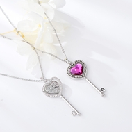 Picture of Bling Small Platinum Plated Pendant Necklace