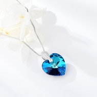 Show details for Purchase Platinum Plated Blue Pendant Necklace Exclusive Online