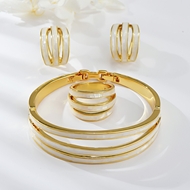 Picture of Bulk Rose Gold Plated Enamel 3 Piece Jewelry Set Exclusive Online