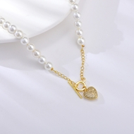 Picture of Gold Plated White Short Chain Necklace at Super Low Price