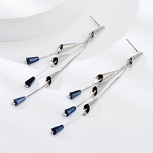 Show details for Great Artificial Crystal Platinum Plated Dangle Earrings