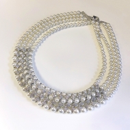 Picture of Eye-Catching White Platinum Plated Short Chain Necklace with Member Discount