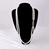 Picture of Impressive White Artificial Pearl Long Chain Necklace with Low MOQ
