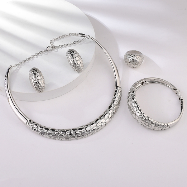 Picture of Recommended Platinum Plated Zinc Alloy 4 Piece Jewelry Set with Member Discount