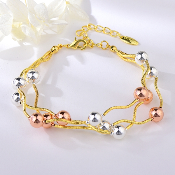 Picture of Zinc Alloy Multi-tone Plated Fashion Bracelet in Exclusive Design