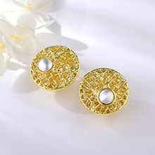 Show details for Hypoallergenic Gold Plated Dubai Big Stud Earrings from Certified Factory