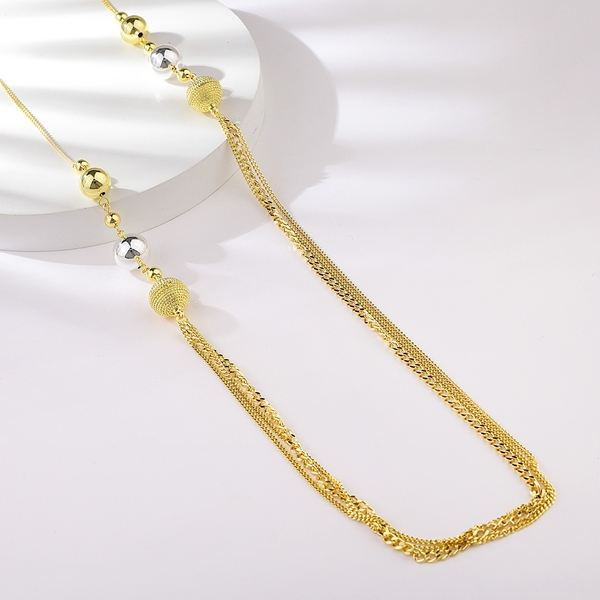 Picture of Unique Medium Gold Plated Long Chain Necklace
