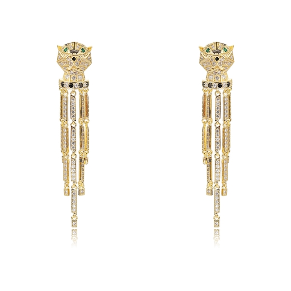 Affordable Gold Plated Cubic Zirconia Dangle Earrings From Reliable Factory