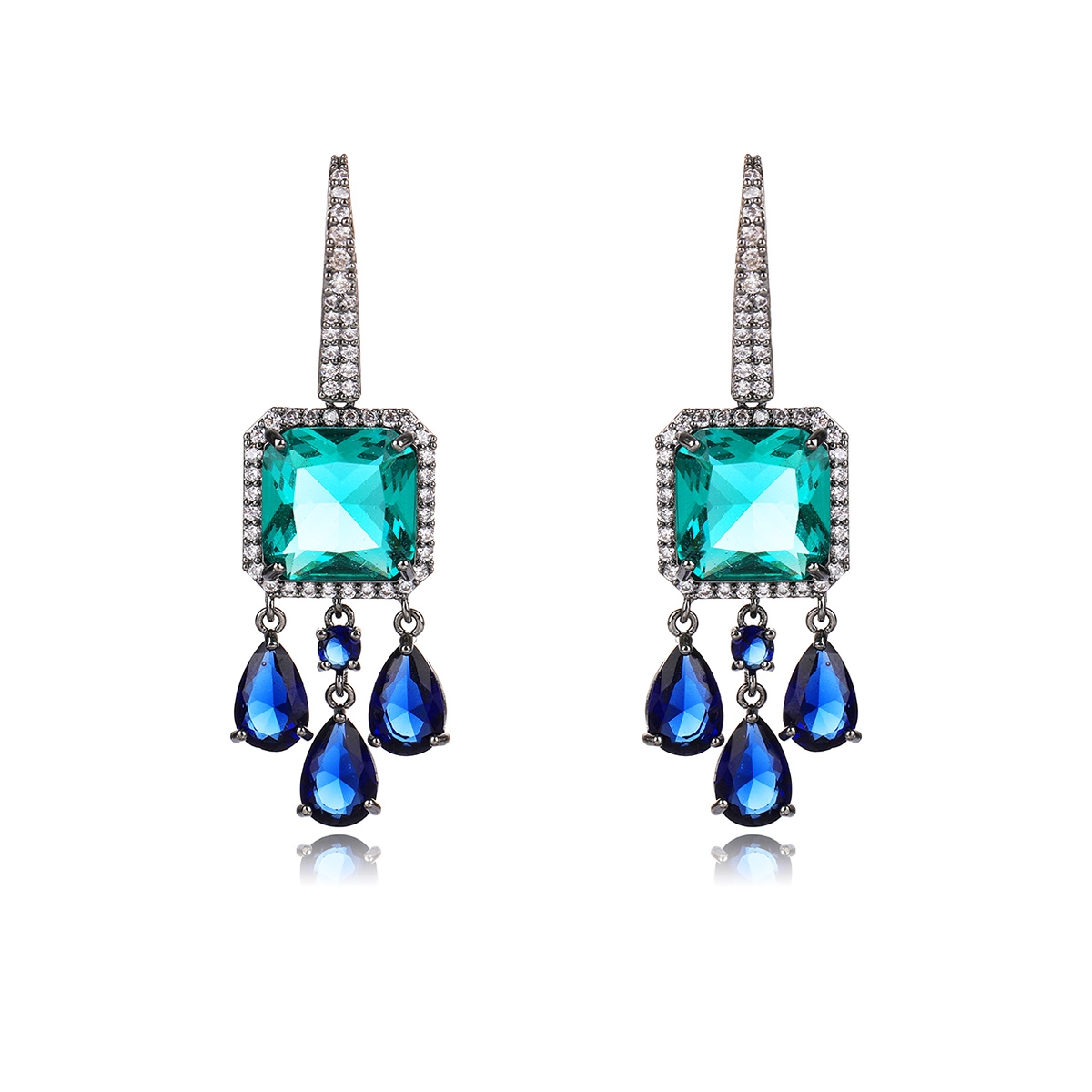 Irresistible Blue Cubic Zirconia Dangle Earrings For Your Occasions