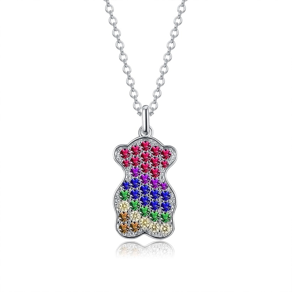 Picture of Low Price Platinum Plated Cubic Zirconia Pendant Necklace in Exclusive Design