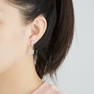 Picture of Delicate Cubic Zirconia Small Hoop Earrings Online Only