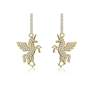 Picture of 925 Sterling Silver Gold Plated Dangle Earrings from Trust-worthy Supplier