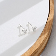 Picture of Inexpensive Platinum Plated Cubic Zirconia Stud Earrings from Reliable Manufacturer