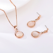 Show details for Bulk Rose Gold Plated White 2 Piece Jewelry Set Exclusive Online