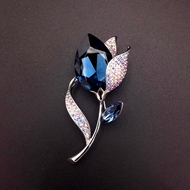 Show details for Zinc Alloy Blue Brooche with Low MOQ